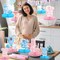 Gender Reveal Decoration Set - Includes Baby Reveal Table Decorations with Honeycomb Centerpiece for Boy or Girl Baby Shower Party Decoration